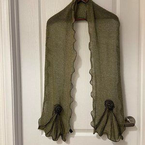 Never-Worn Knit Scarf With Roses